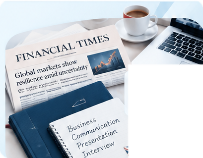 Article Financial Times, café et ordinateur portable pour la préparation de l'UE 6